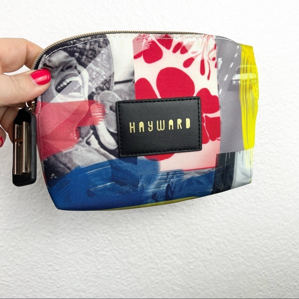 HAYWARD Multi-colored Cosmetics Bag with Monogrammed Zipper Pull, NWOT!